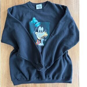 Vtg The Disney Store Goofy Black Crewneck Sweatshirt Size XLarge